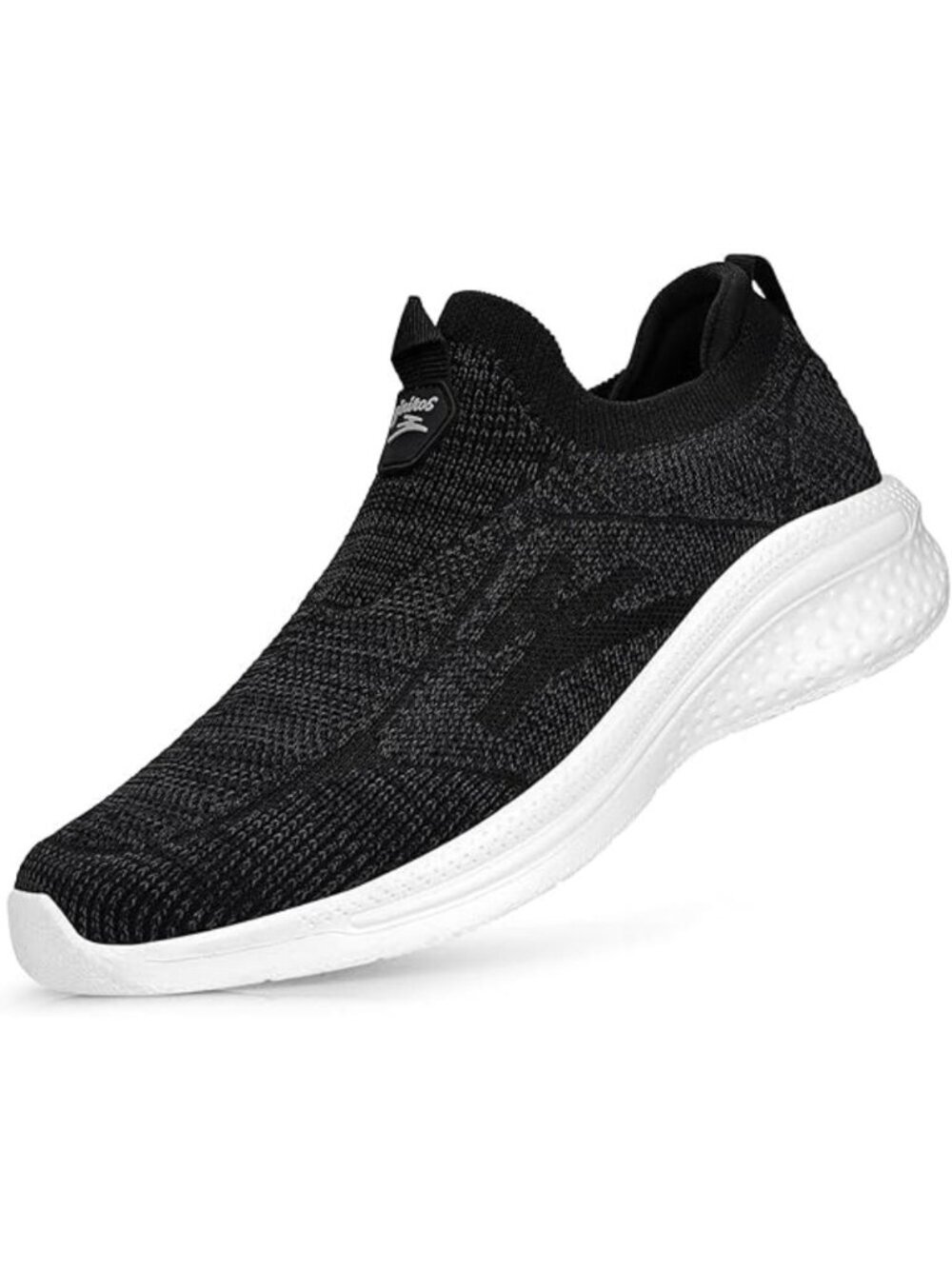 Women's Black White Walking Shoes Lightweight Breathable Mesh Sneakers Slip Sole